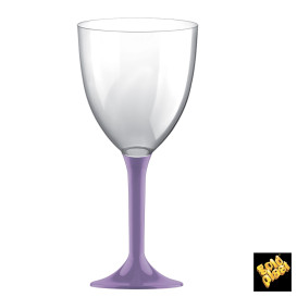 Glass aus Plastik für Wein Flieder Fuß 300ml (20 Stück)