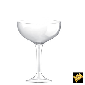 Sektflöte Plastik mit Transparent Fuß 120ml (200 Stück)
