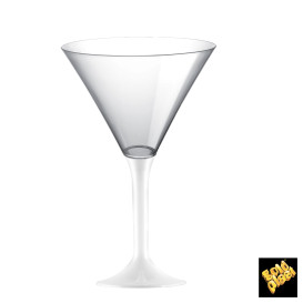 Martinigläser aus Plastik mit Weiß Fuß 185ml (200 Stück)