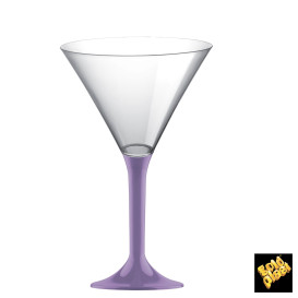 Martinigläser aus Plastik mit Flieder Fuß 185ml (20 Stück)