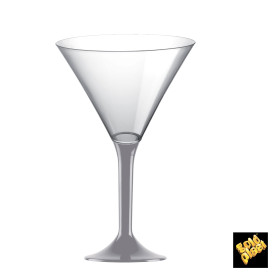 Martinigläser aus Plastik mit Grau Fuß 185ml (20 Stück)