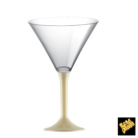 Martinigläser aus Plastik mit Creme Fuß 185ml (20 Stück)