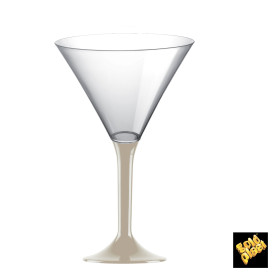 Martinigläser aus Plastik mit Beige Fuß 185ml (20 Stück)