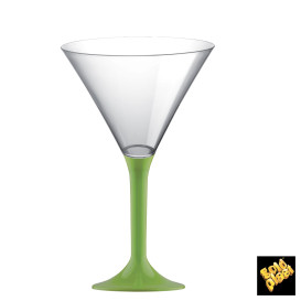 Martinigläser aus Plastik mit Grasgrün Fuß 185ml (20 Stück)