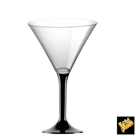 Martinigläser aus Plastik mit Schwarz Fuß 185ml (20 Stück)
