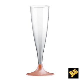 Sektflöte Plastik mit Rose Fuß 140ml (200 Stück)