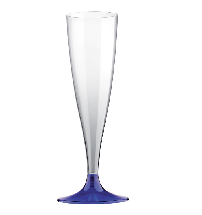 Sektflöte Plastik mit Blau Fuß 140ml (200 Stück) Sektflöte Plastik mit Blau Fuß 140ml (200 Stück)