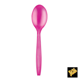 Plastiklöffel Fuchsie Transp. 190mm (50 Stück)