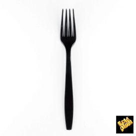 Schwarz Plastikgabel 190mm (50 Stück)