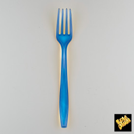 Blau Transparent Plastikgabel 190mm (50 Stück)