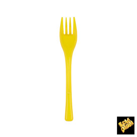 gelb Plastikgabel Fly 140mm (50 Stück)