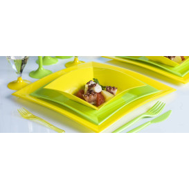 Plastikteller Flach Grasgrün Nice PP 230mm (25 Stück)