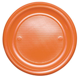 Plastikteller flach Orange PS 220mm (30 Stück)