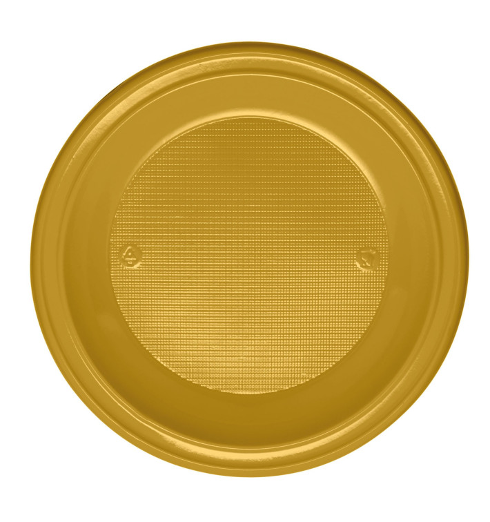 Plastikteller flach Gold PS 220mm (780 Stück) Plastikteller flach Gold PS 220mm (780 Stück)