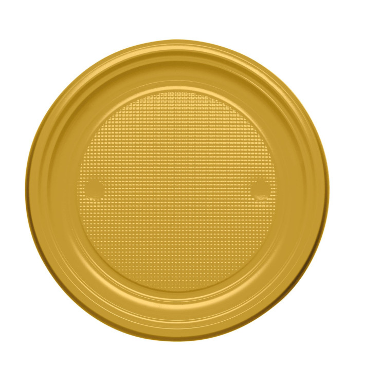 Plastikteller flach Gold PS 170mm (1100 Stück) Plastikteller flach Gold PS 170mm (1100 Stück)