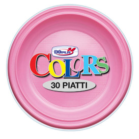 Plastikteller Flach Rosa PS 220mm (30 Stück)