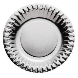 Pappteller Rund Silber 180mm (10 Stück)
