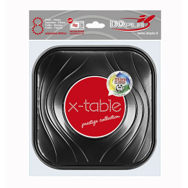 Plastikteller Platz flach Schwarz PP 180mm (8 Stück)