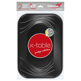 Plastiktablett 3C Schwarz PP 330x230mm (2 Stück)