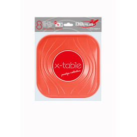 Viereckige Plastikschale Orange PP 180x180mm (8 Stück)