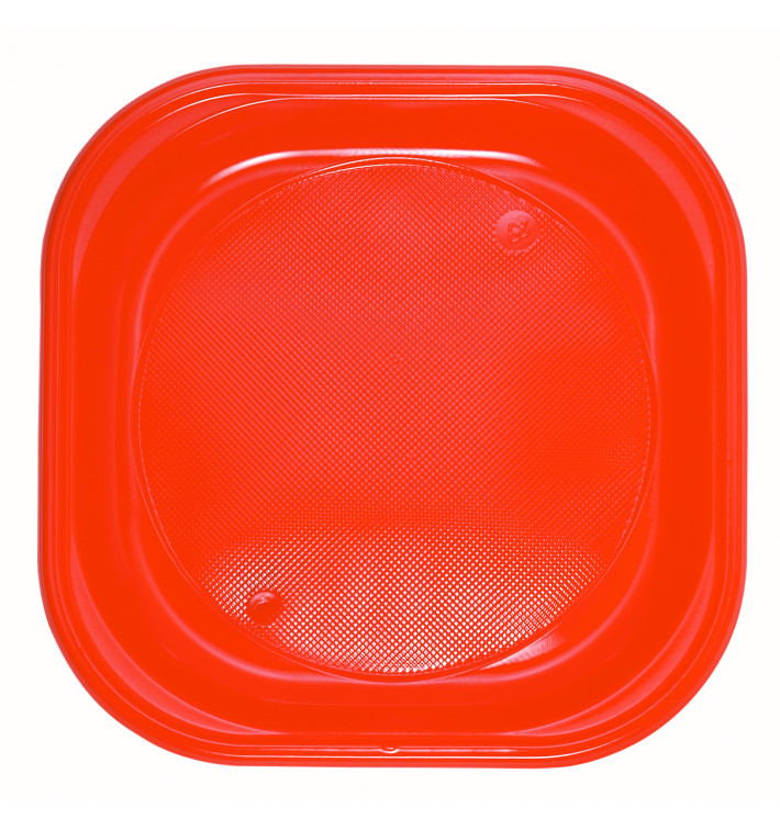 Plastikteller Platz PS flach Orange 200x200mm (720 Stück) Plastikteller Platz PS flach Orange 200x200mm (720 Stück)