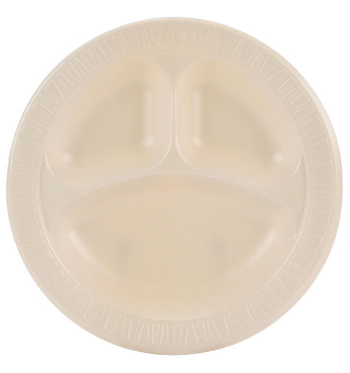 Styroporteller "Quiet Classic" 3-Geteilt Laminat Honig Ø260mm (125 Stück) Styroporteller "Quiet Classic" 3-Geteilt Laminat Honig Ø260mm (125 Stück)