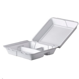 Verpackung EPS Styropor Große 3-Geteilt Weiß 240x235mm (100 Stück)