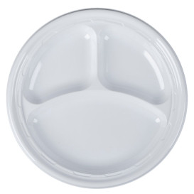 Plastikteller PS "Famous Impact" 3-Geteilt Weiße Ø260mm (125 Stück)