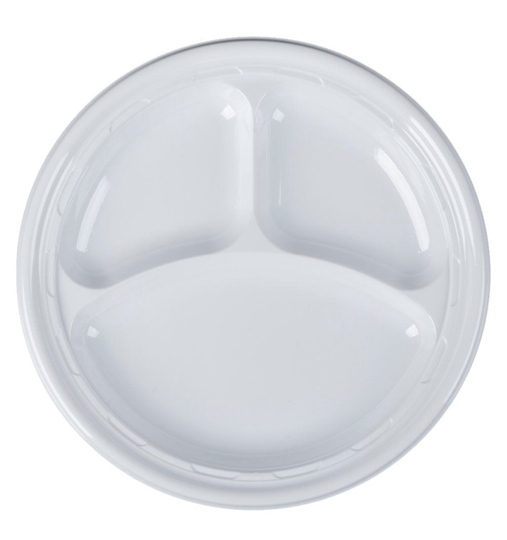 Plastikteller PS "Famous Impact" 3-Geteilt Weiße Ø260mm (125 Stück) Plastikteller PS "Famous Impact" 3-Geteilt Weiße Ø260mm (125 Stück)