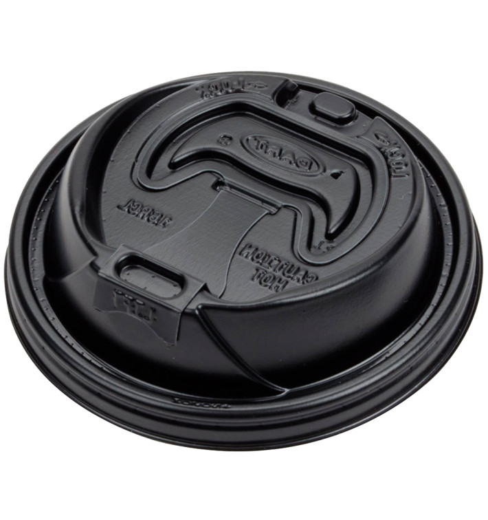 Deckel für Becher mit Trinkloch schwarz 8Oz/240ml Ø8,1cm (1.000 Stück) Deckel für Becher mit Trinkloch schwarz 8Oz/240ml Ø8,1cm (1.000 Stück)