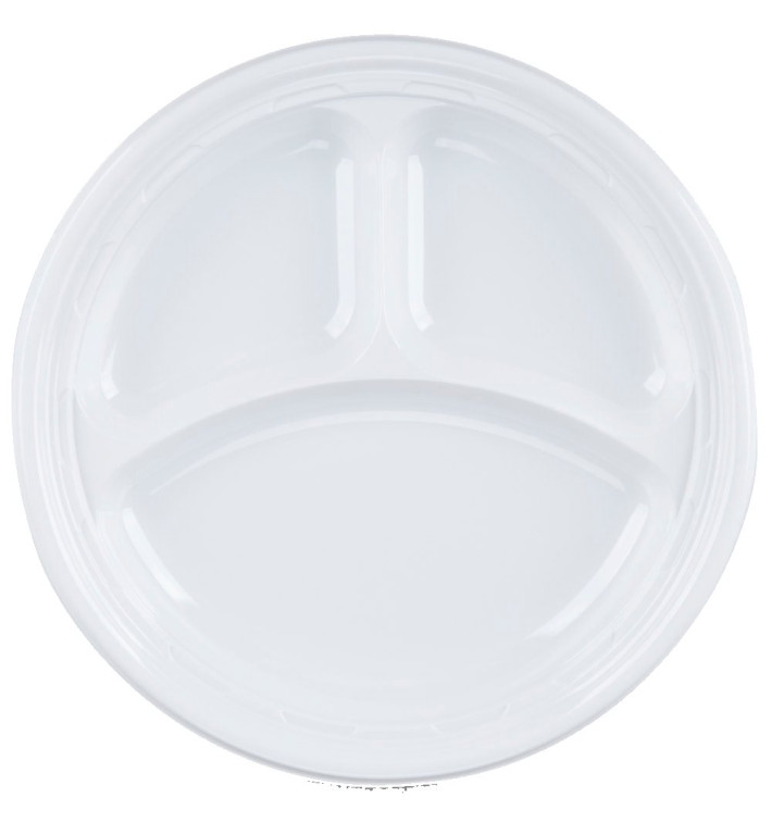 Plastikteller PS "Famous Impact" 3-Geteilt Weiße Ø230mm (125 Stück) Plastikteller PS "Famous Impact" 3-Geteilt Weiße Ø230mm (125 Stück)