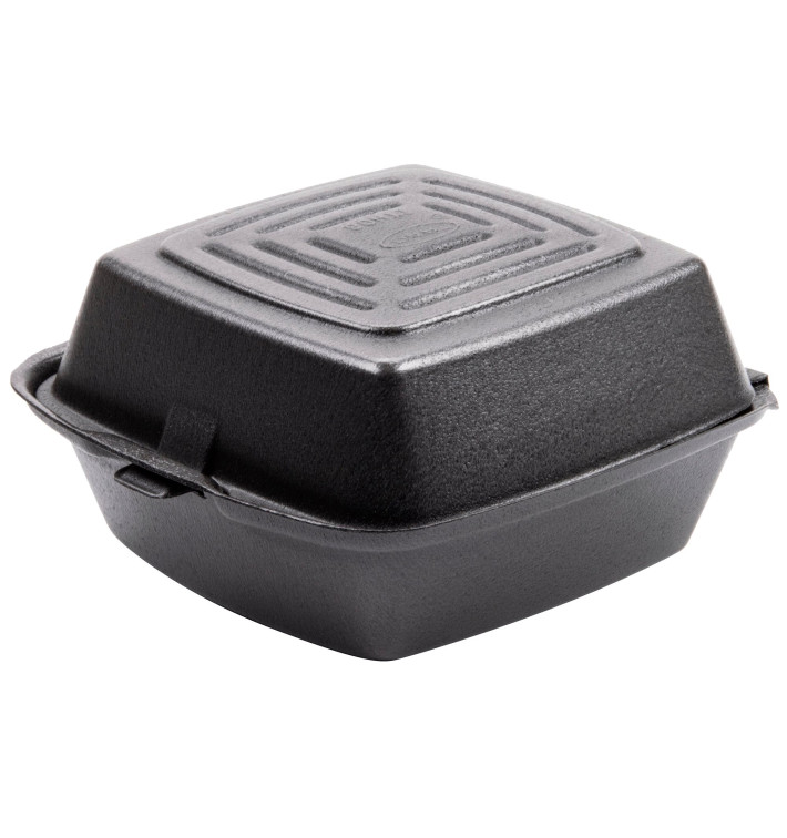 Burger-Box Styropor Schwarz 150x150x80mm (500 Stück) Burger-Box Styropor Schwarz 150x150x80mm (500 Stück)