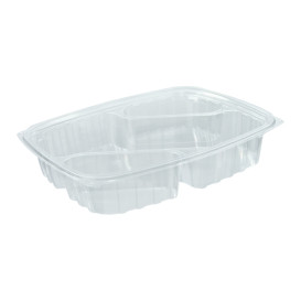 Behälter aus Plastik PS "Clear Pac" 3-Geteilt Diagonal Transp. 887ml (63 Stück)