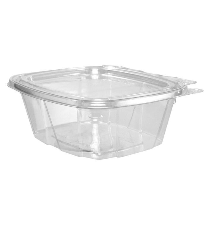 Plastikbehälter PET Unverletzlich Deckel Flach 475ml (200 Stück) Plastikbehälter PET Unverletzlich Deckel Flach 475ml (200 Stück)