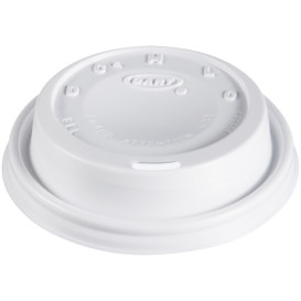 PlastikDeckel PS "Cappuccino" Weiß 8Oz/240 ml (100 Stück)