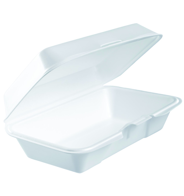 Verpackung EPS Lunchbox Deckel Abnehmbar Weiß 225x140mm (125 Stück)
