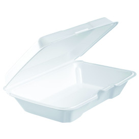Verpackung EPS LunchBox Deckel Abnehmbar Weiß 230x150X65mm (100 Stück)