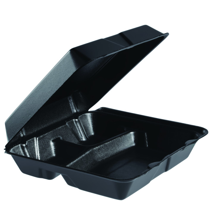Verpackung EPS Große 3-Geteilt Deckel Abnehmbar Schwarz 240x235mm (200 Stück) Verpackung EPS Große 3-Geteilt Deckel Abnehmbar Schwarz 240x235mm (200 Stück)