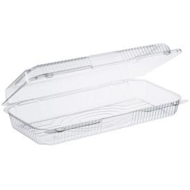Plastikbehälter PS "StayLock" Klappdeckel Transp. 1485ml (100 Stück)