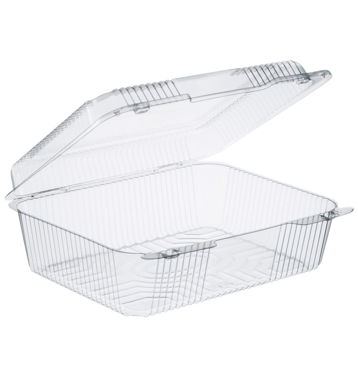 Plastikbehälter PS "StayLock" Klappdeckel Transp. 2760ml (100 Stück) Plastikbehälter PS "StayLock" Klappdeckel Transp. 2760ml (100 Stück)