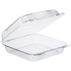 Plastikbehälter PS "StayLock" Klappdeckel Transp. 1120ml (100 Stück)