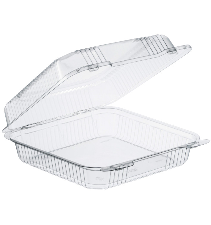 Plastikbehälter PS "StayLock" Klappdeckel Transp. 1120ml (100 Stück) Plastikbehälter PS "StayLock" Klappdeckel Transp. 1120ml (100 Stück)