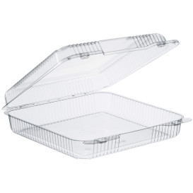 Plastikbehälter PS "StayLock" Klappdeckel Transp. 1370ml (250 Stück)