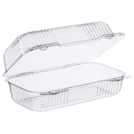 Plastikbehälter PS "StayLock" Klappdeckel Transp. 878ml (250 Stück)