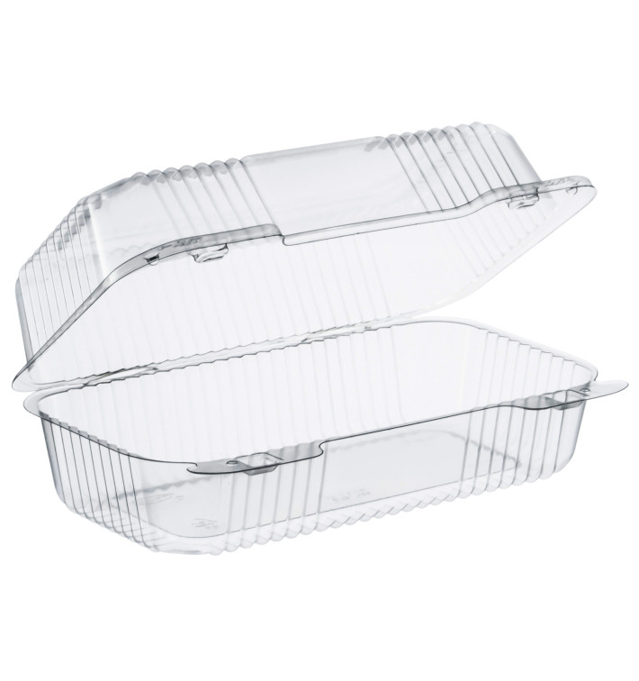 Plastikbehälter PS "StayLock" Klappdeckel Transp. 878ml (250 Stück)