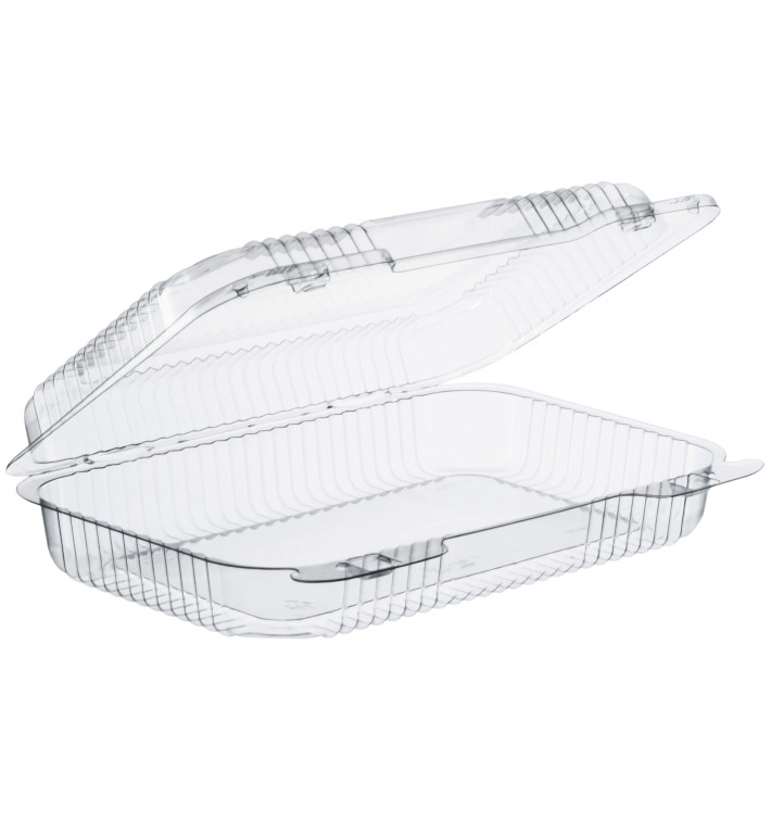 Plastikbehälter PS "StayLock" Klappdeckel Transp. 991ml (250 Stück)