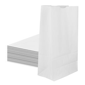 Papiertüten ohne Henkel Kraft-weiss 15+9x28cm (25 Stück)