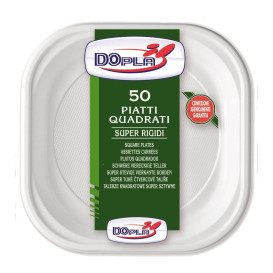Plastikteller PS Platz Stark Weiß 200x200mm (50 Stück)