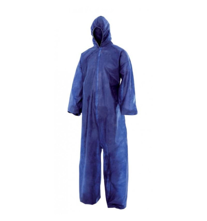 Schutzanzug PP mit Kapuze Grösse XXL Blau (50 Stück) Schutzanzug PP mit Kapuze Grösse XXL Blau (50 Stück)