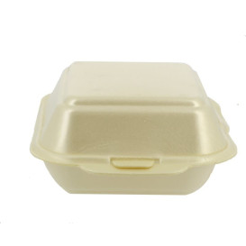 Groß Burger-Box Styropor Champagner (125 Einheiten)